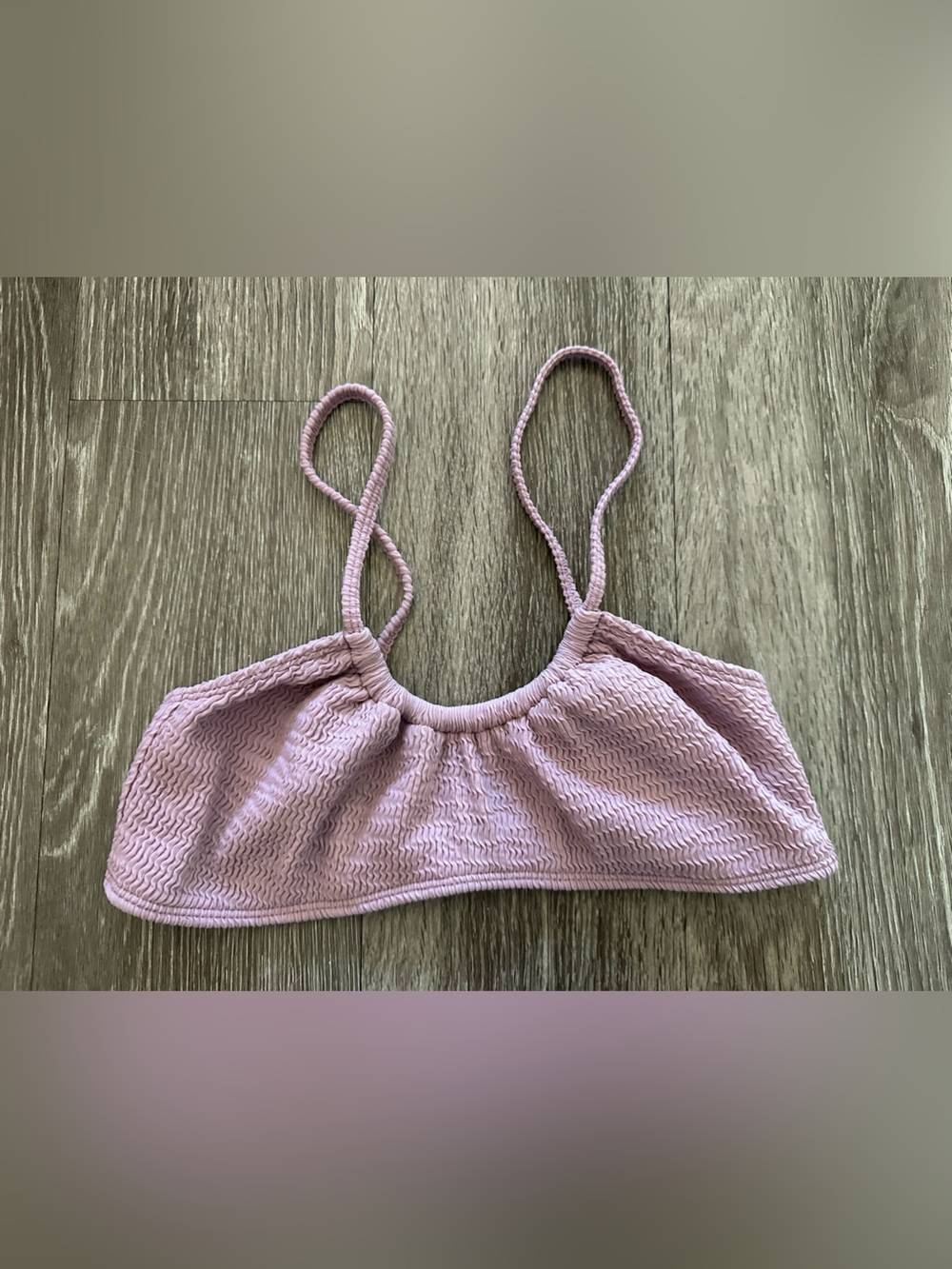 TJ Swim Light Mauve Ribbed Bralette Bikini Top Size Medium